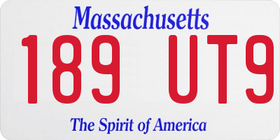 MA license plate 189UT9