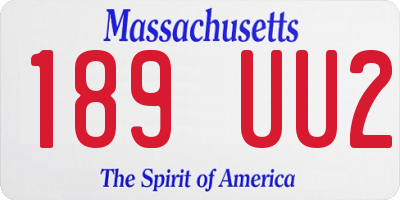 MA license plate 189UU2
