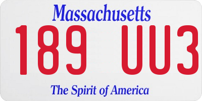 MA license plate 189UU3