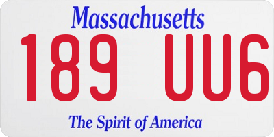 MA license plate 189UU6