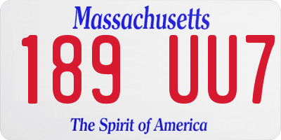 MA license plate 189UU7