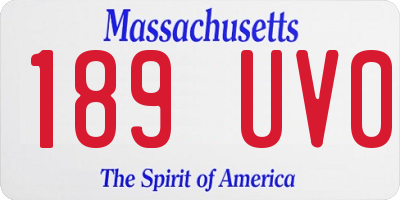 MA license plate 189UV0