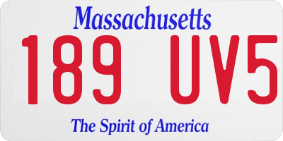 MA license plate 189UV5