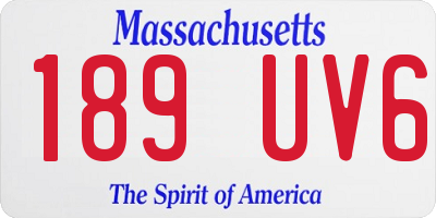 MA license plate 189UV6