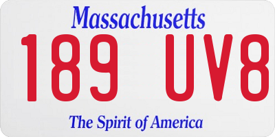 MA license plate 189UV8