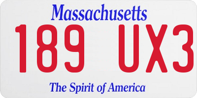 MA license plate 189UX3