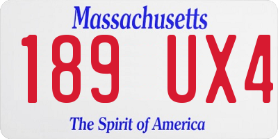 MA license plate 189UX4