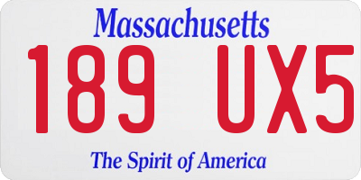 MA license plate 189UX5