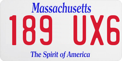 MA license plate 189UX6