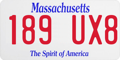 MA license plate 189UX8