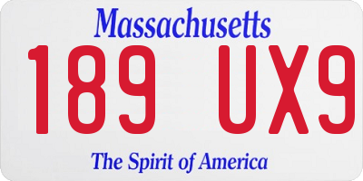 MA license plate 189UX9