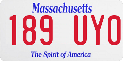 MA license plate 189UY0