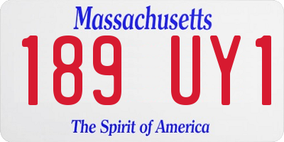 MA license plate 189UY1