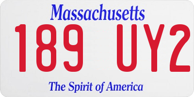 MA license plate 189UY2