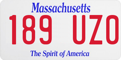 MA license plate 189UZ0