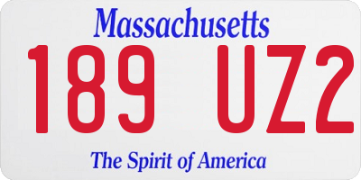 MA license plate 189UZ2