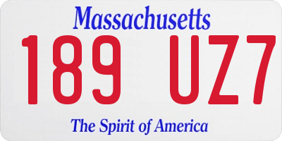 MA license plate 189UZ7