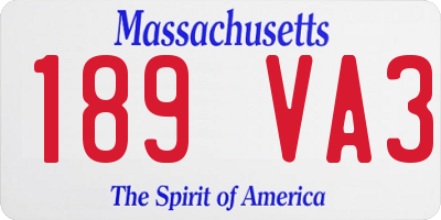 MA license plate 189VA3