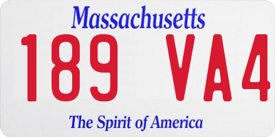 MA license plate 189VA4