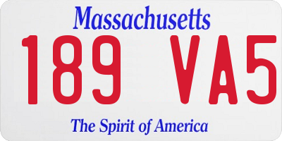 MA license plate 189VA5