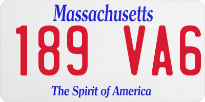 MA license plate 189VA6