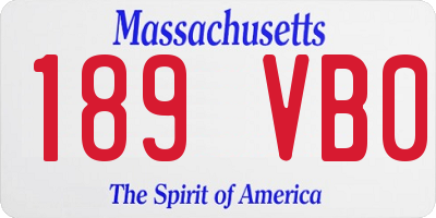 MA license plate 189VB0