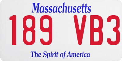 MA license plate 189VB3