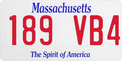 MA license plate 189VB4
