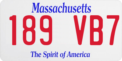 MA license plate 189VB7