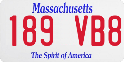 MA license plate 189VB8