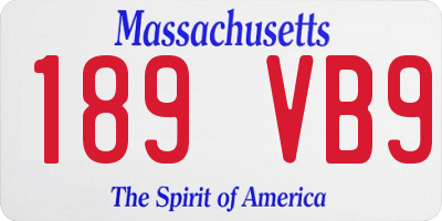 MA license plate 189VB9