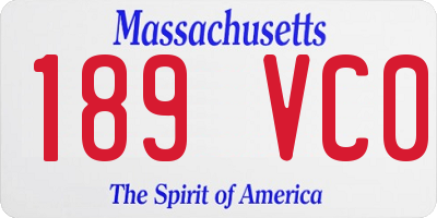 MA license plate 189VC0