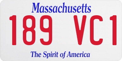 MA license plate 189VC1