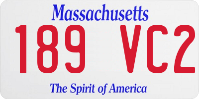 MA license plate 189VC2