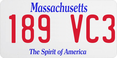 MA license plate 189VC3