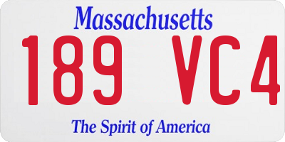 MA license plate 189VC4