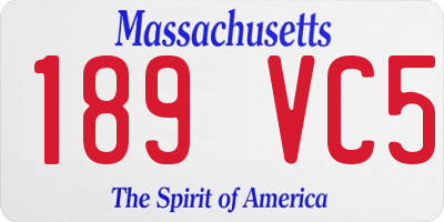 MA license plate 189VC5