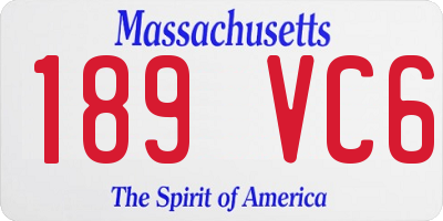 MA license plate 189VC6