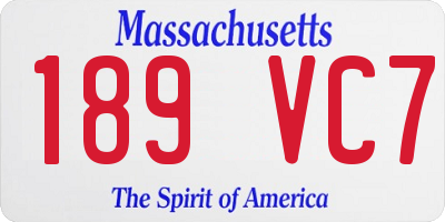 MA license plate 189VC7