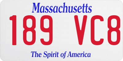 MA license plate 189VC8