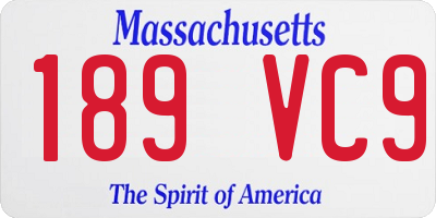 MA license plate 189VC9