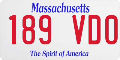MA license plate 189VD0