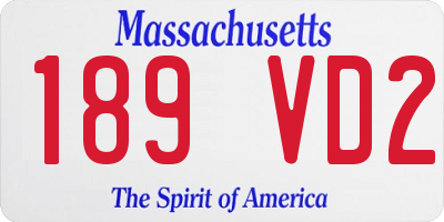 MA license plate 189VD2