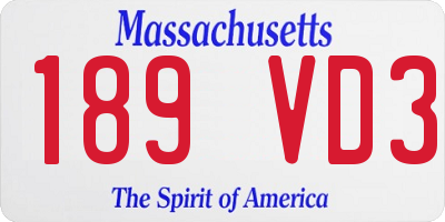 MA license plate 189VD3