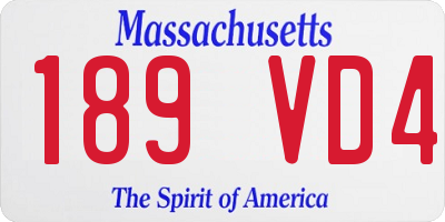 MA license plate 189VD4