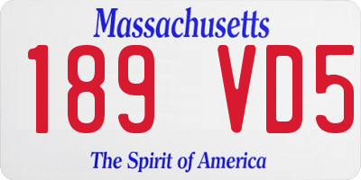 MA license plate 189VD5