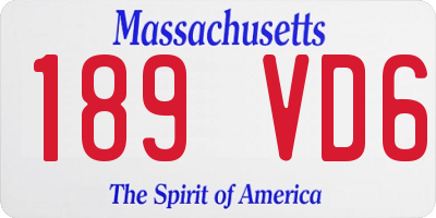 MA license plate 189VD6