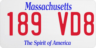 MA license plate 189VD8
