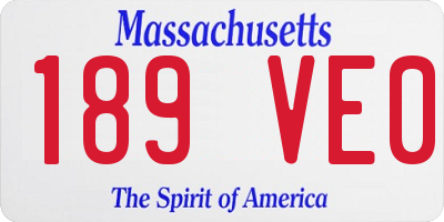 MA license plate 189VE0