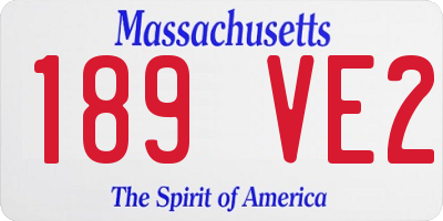 MA license plate 189VE2